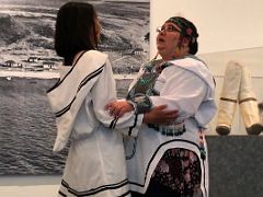 05A Two Women Demonstrate Traditional Inuit Throat Singing In Pond Inlet Mittimatalik Baffin Island Nunavut Canada For Floe Edge Adventure